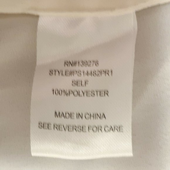 Pale Sky Top Womens Small Ivory Short Sleeve Crochet Sheer Blouse Keyhole - Picture 10 of 11